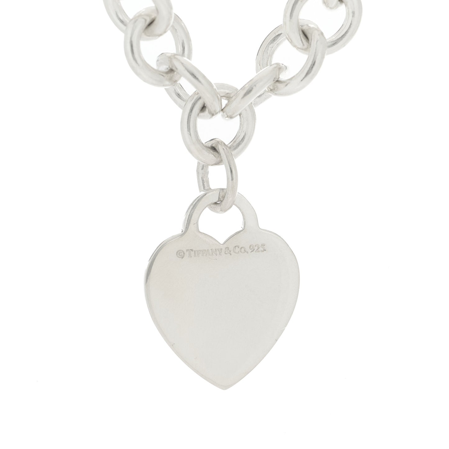 Sterling Silver Heart Tag Pendant Necklace