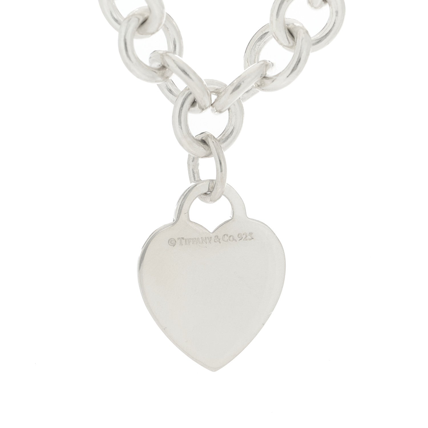 Tiffany Sterling Silver Heart Tag Pendant Necklace 4 of 5