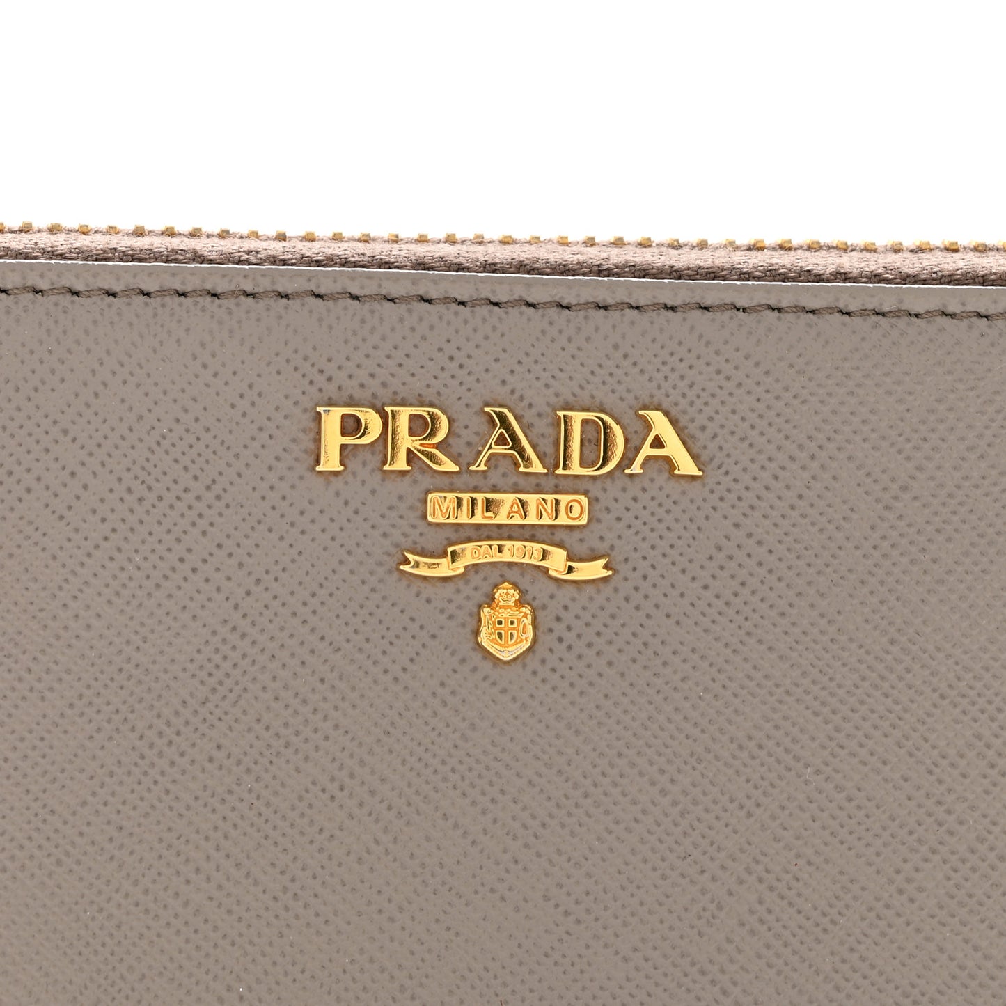 Saffiano Metal Zip Around Wallet Argilla