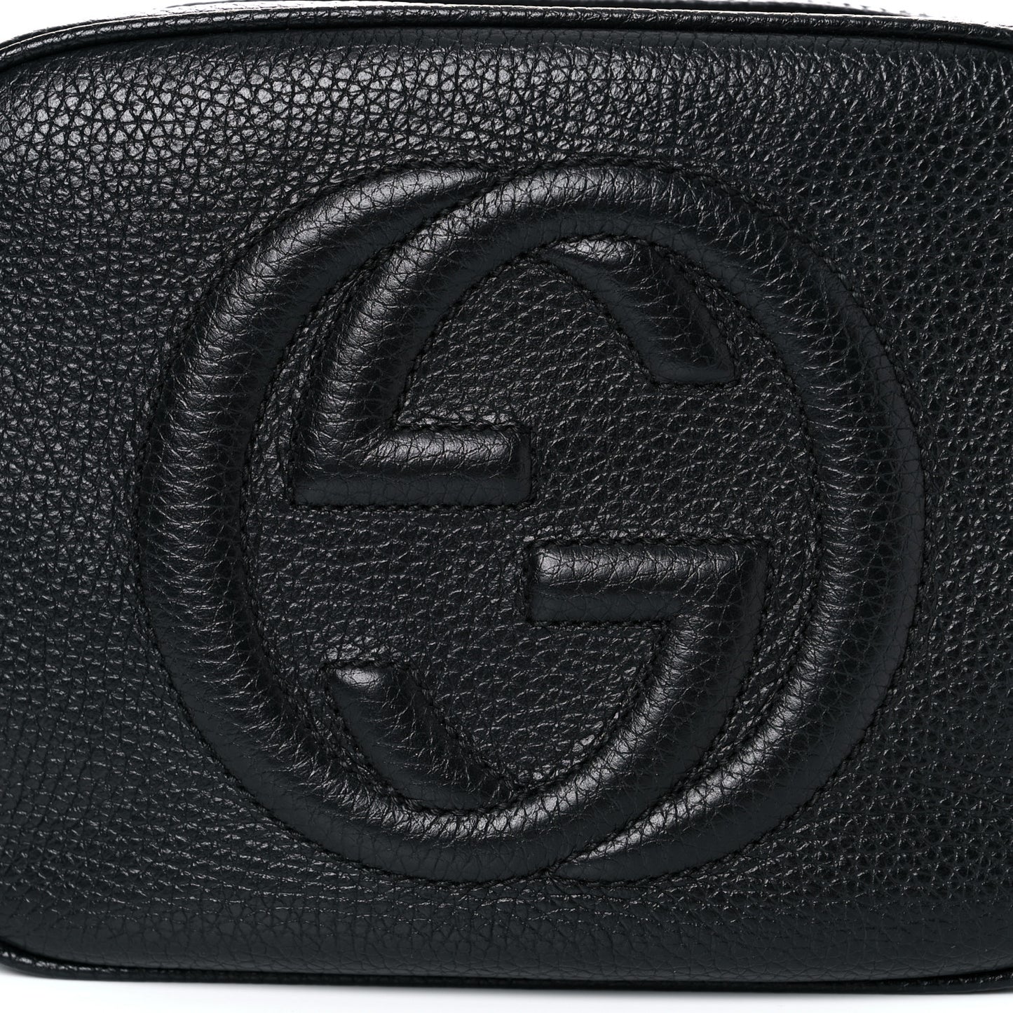 Pebbled Calfskin Small Soho Disco Bag Black