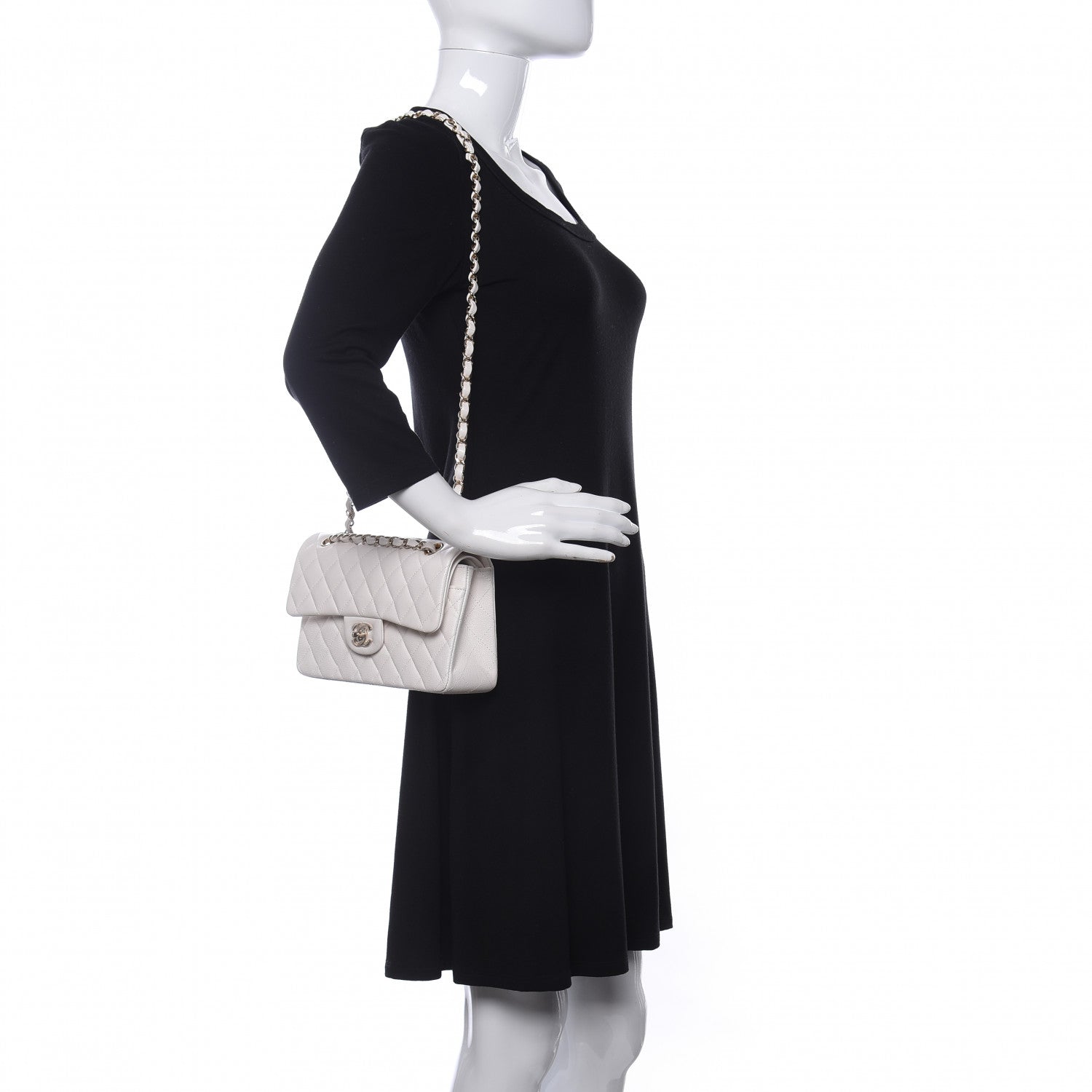 Chanel Caviar Quilted Small Double Flap White 2 of 11