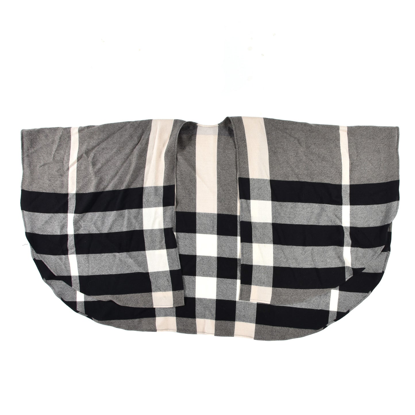 Fine Wool Mega Check Cape Scarf Scarf Black Beige Grey