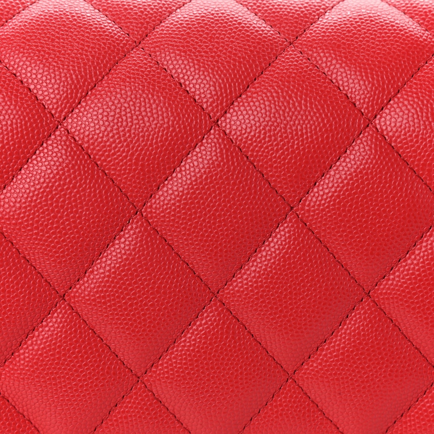Caviar Quilted Jumbo Double Flap Red