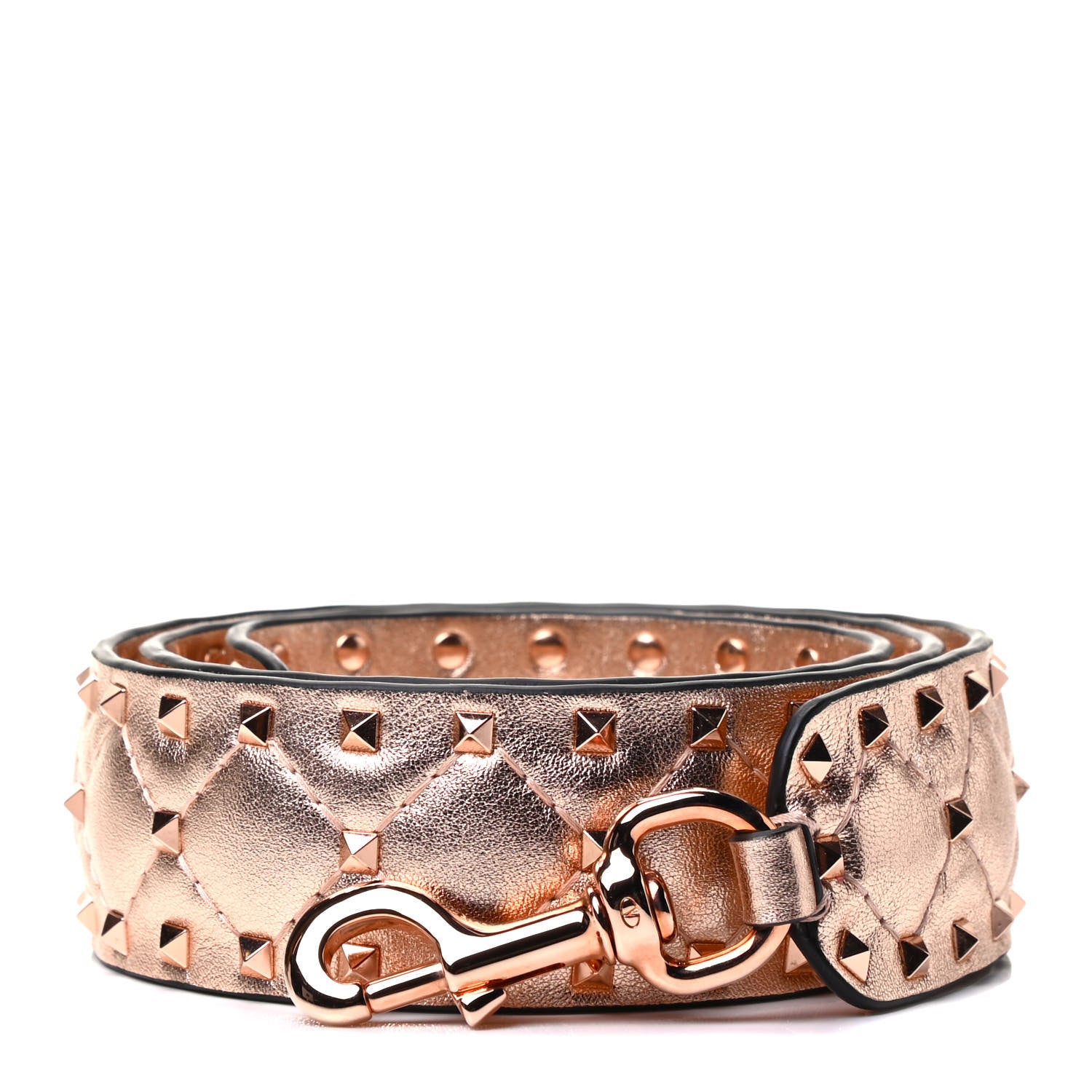 Valentino Garavani Metallic Lambskin Rockstud Spike Shoulder Strap Rame 1 of 5