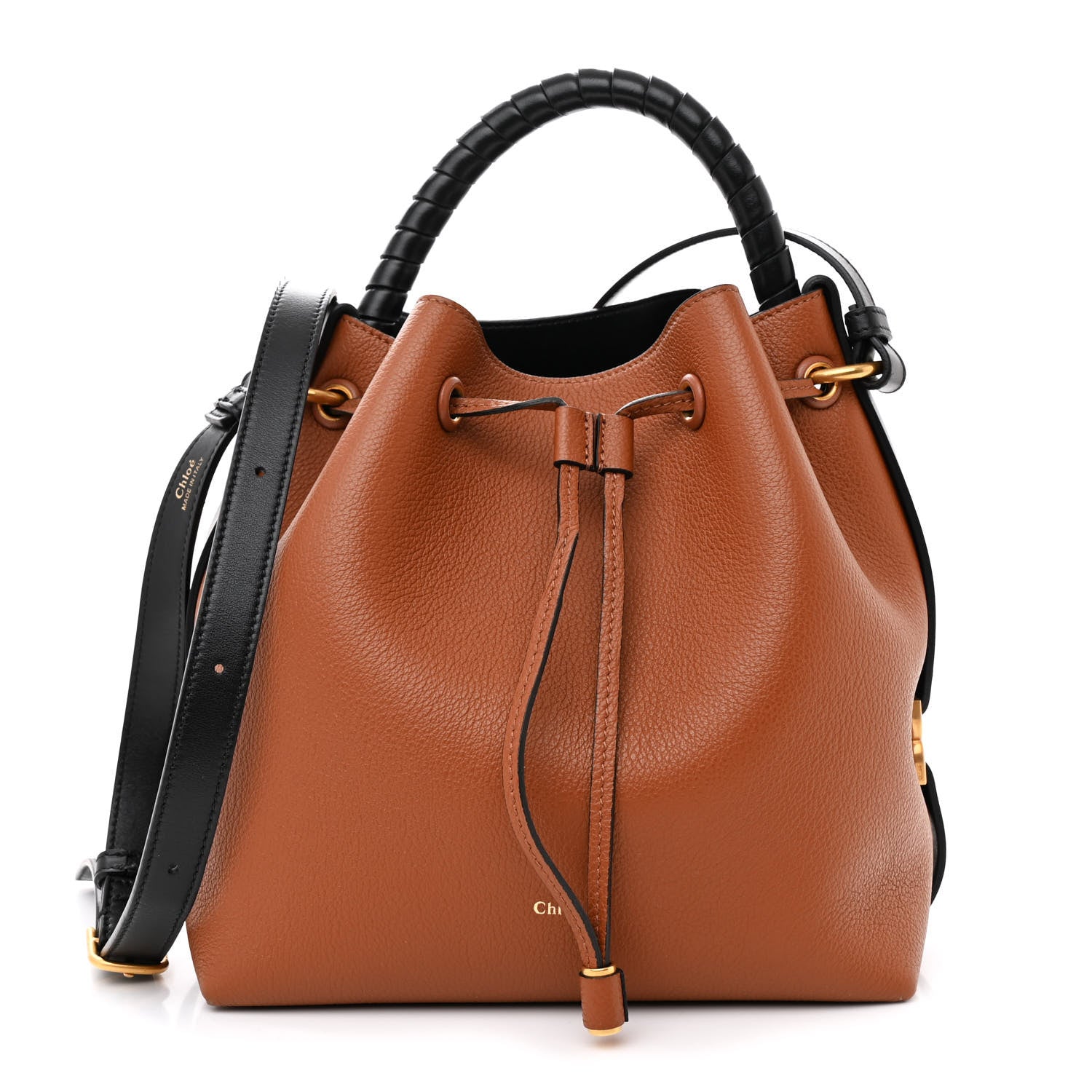 Chloe Grained Calfskin Marcie Bucket Bag Tan 1 of 11