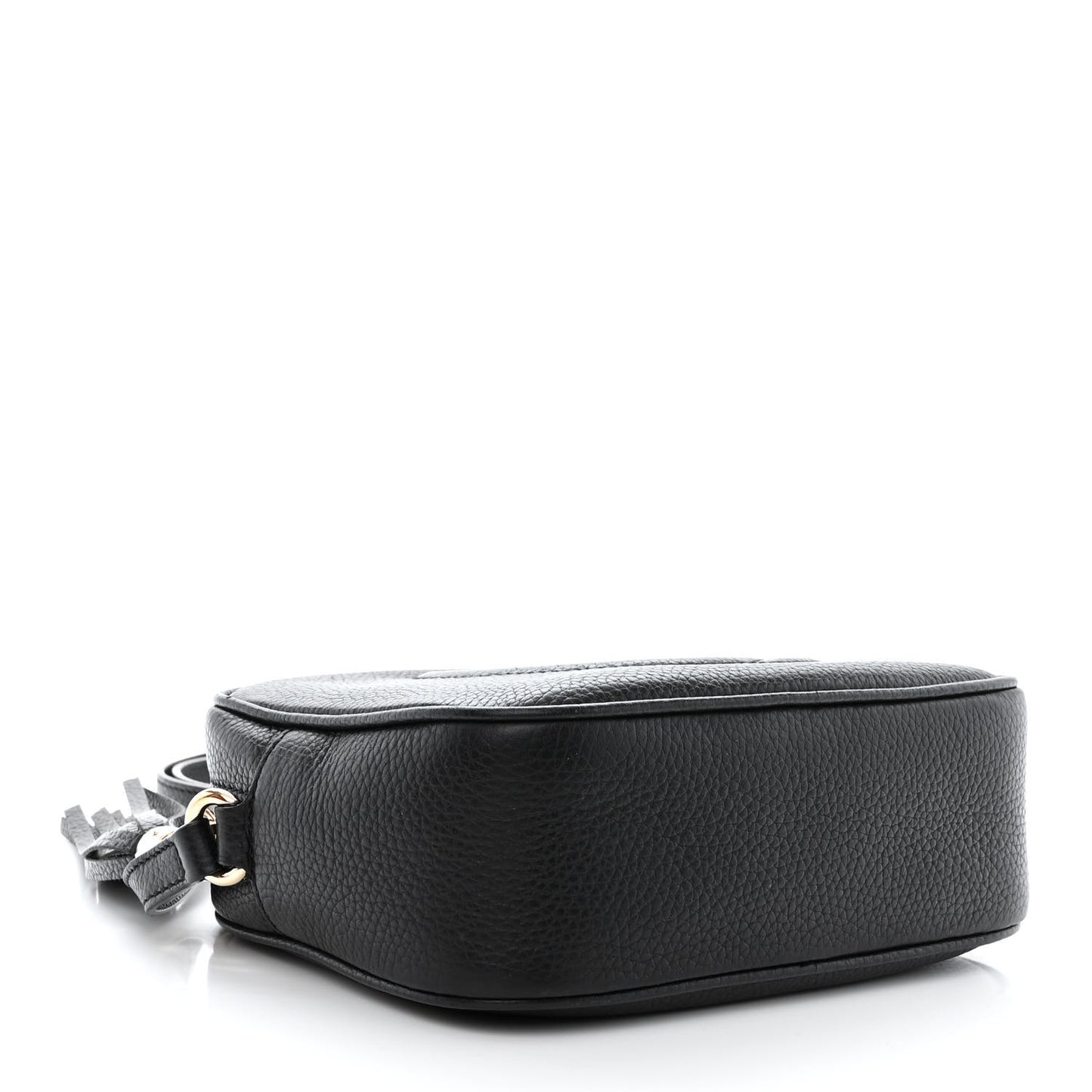 Pebbled Calfskin Small Soho Disco Bag Black
