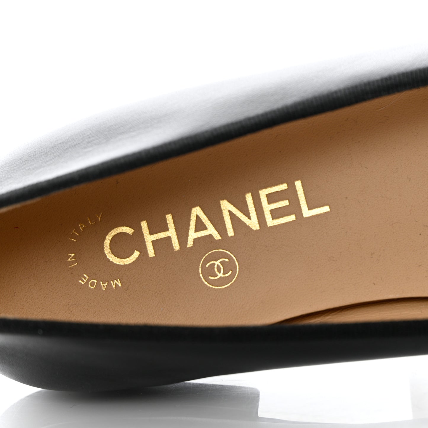Lambskin Patent Cap Toe Ballerina Flats 41 Black