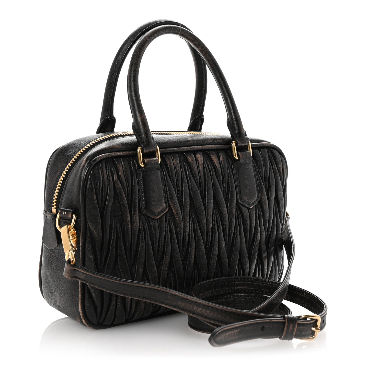Miu Miu Nappa Matelasse Arcadie Top Handle Bag Sabbia Caffe 3 of 9