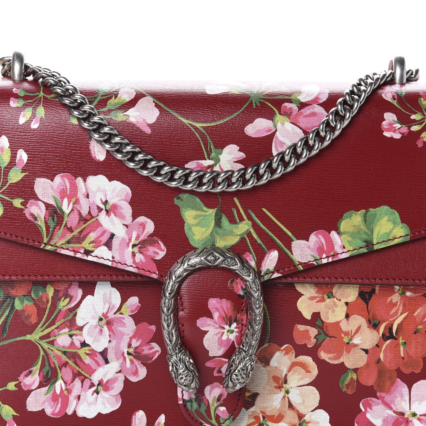 Calfskin Blooms Print Medium Dionysus Shoulder Bag Romantic Cherry Multicolor