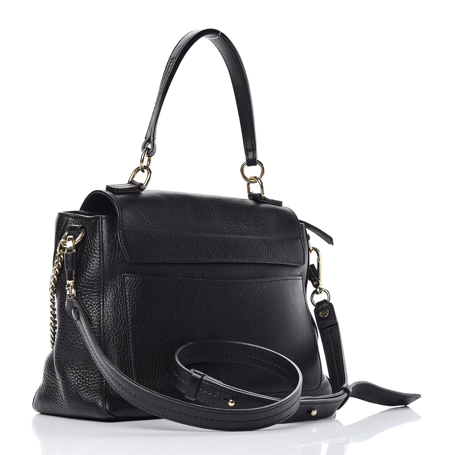 Calfskin Small Faye Day Shoulder Bag Black