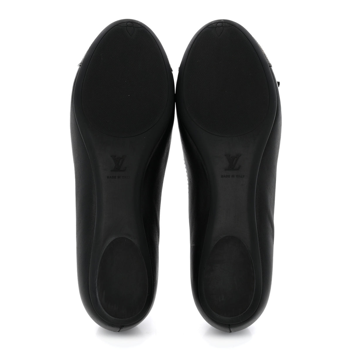 Calfskin Monogram Bow Ballerina Flats 38 Black