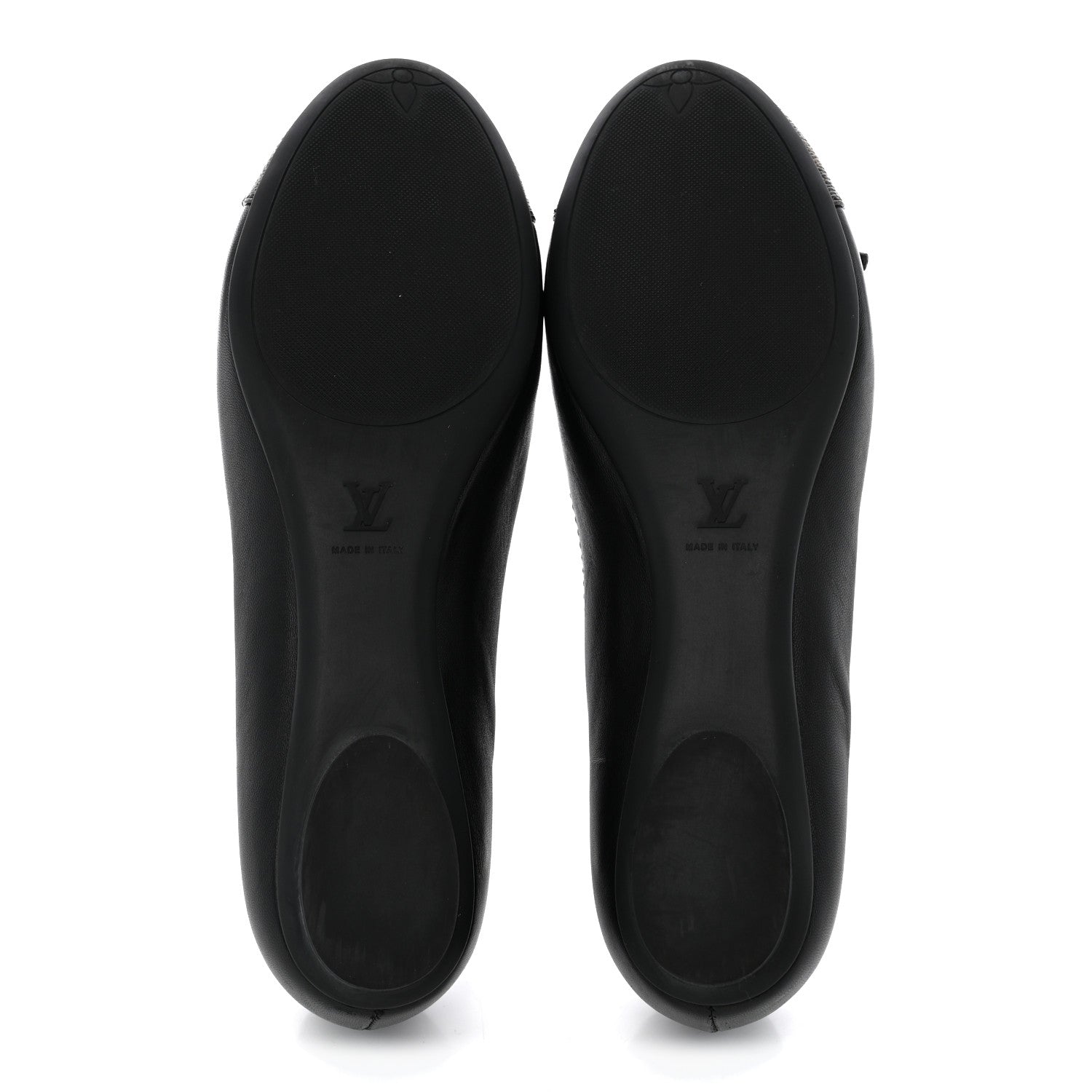 Louis Vuitton Calfskin Monogram Bow Ballerina Flats 38 Black 5 of 10