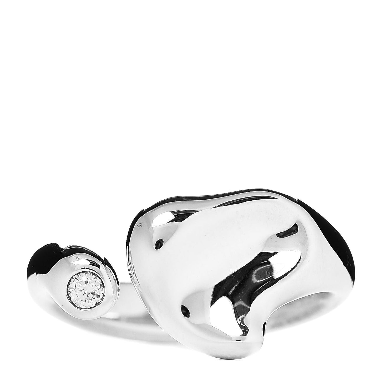 Sterling Silver Diamond Elsa Peretti Full Heart Ring 54 7