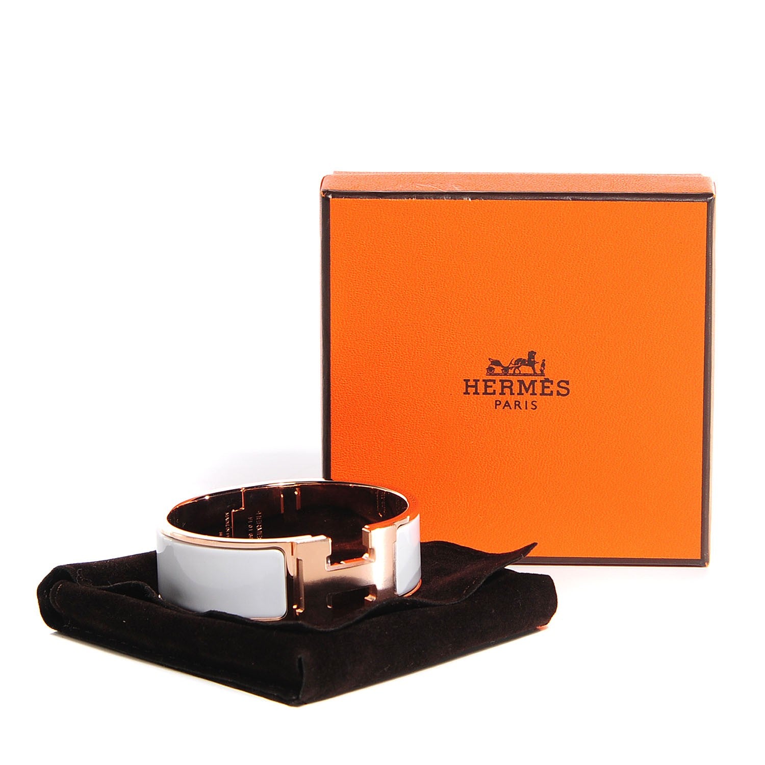 Hermes Enamel Wide Clic Clac H Bracelet PM White 6 of 6