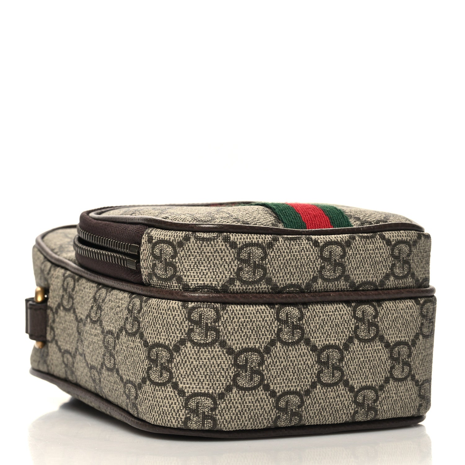 Gucci GG Supreme Monogram Web Mini Ophidia Double Zip Messenger Bag Beige New Acero 4 of 12