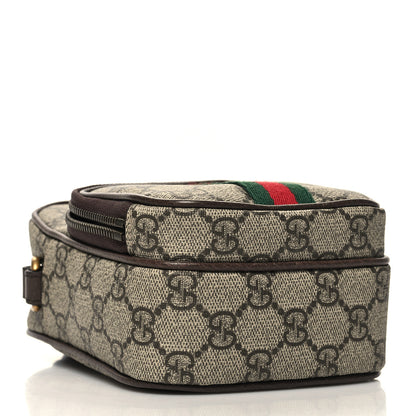 Gucci GG Supreme Monogram Web Mini Ophidia Double Zip Messenger Bag Beige New Acero 4 of 12