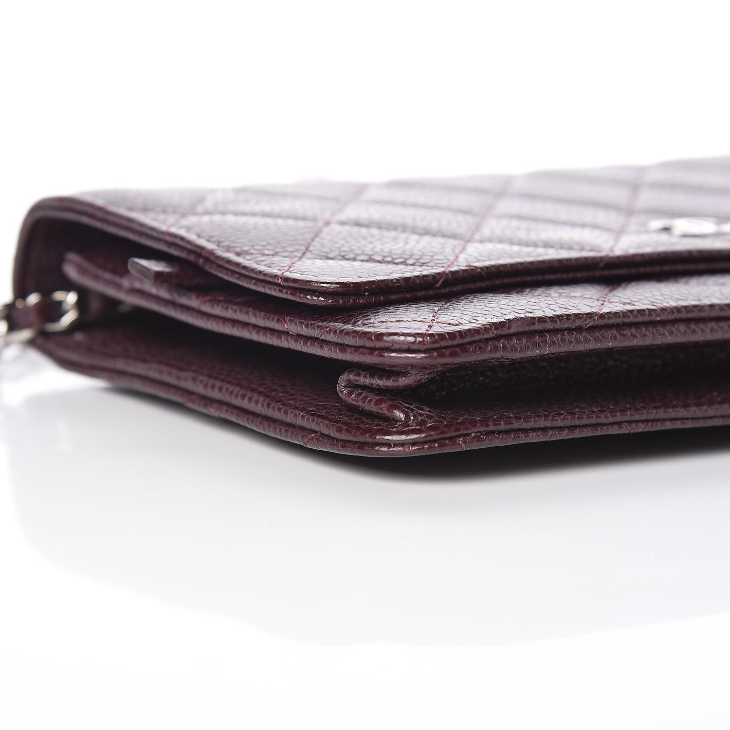 Chanel Caviar Quilted Wallet on Chain WOC Burgundy 5 of 12