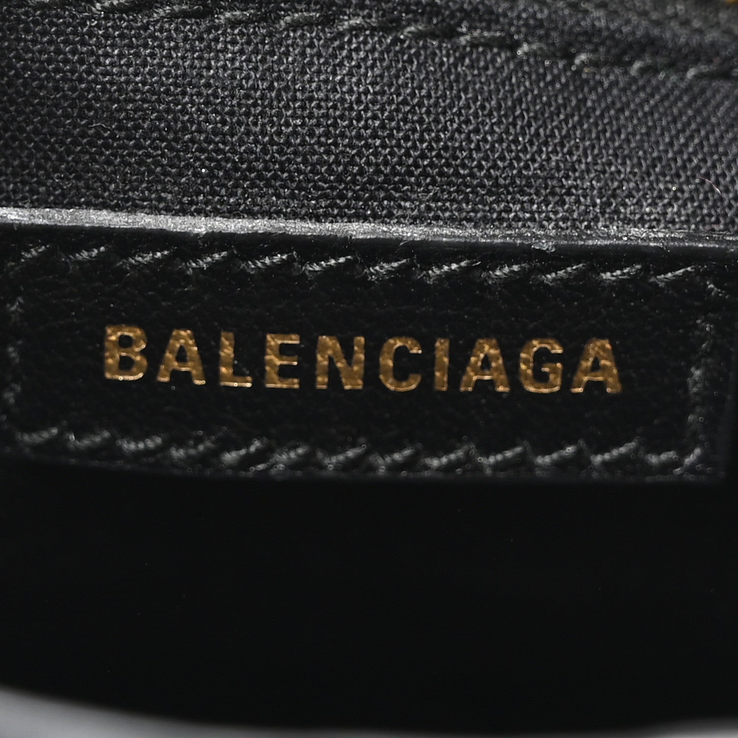 Balenciaga Calfskin Crocodile Embossed Gold Metallic Edge Hardware Mini City Black 6 of 10