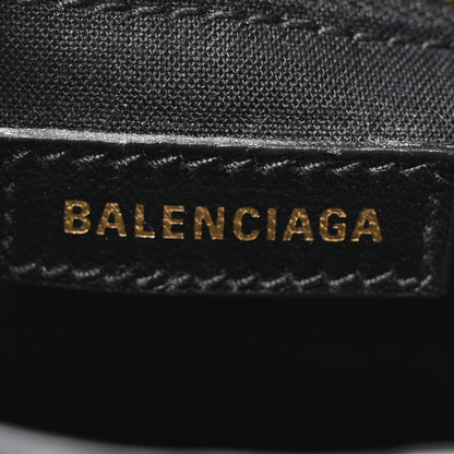 Balenciaga Calfskin Crocodile Embossed Gold Metallic Edge Hardware Mini City Black 6 of 10