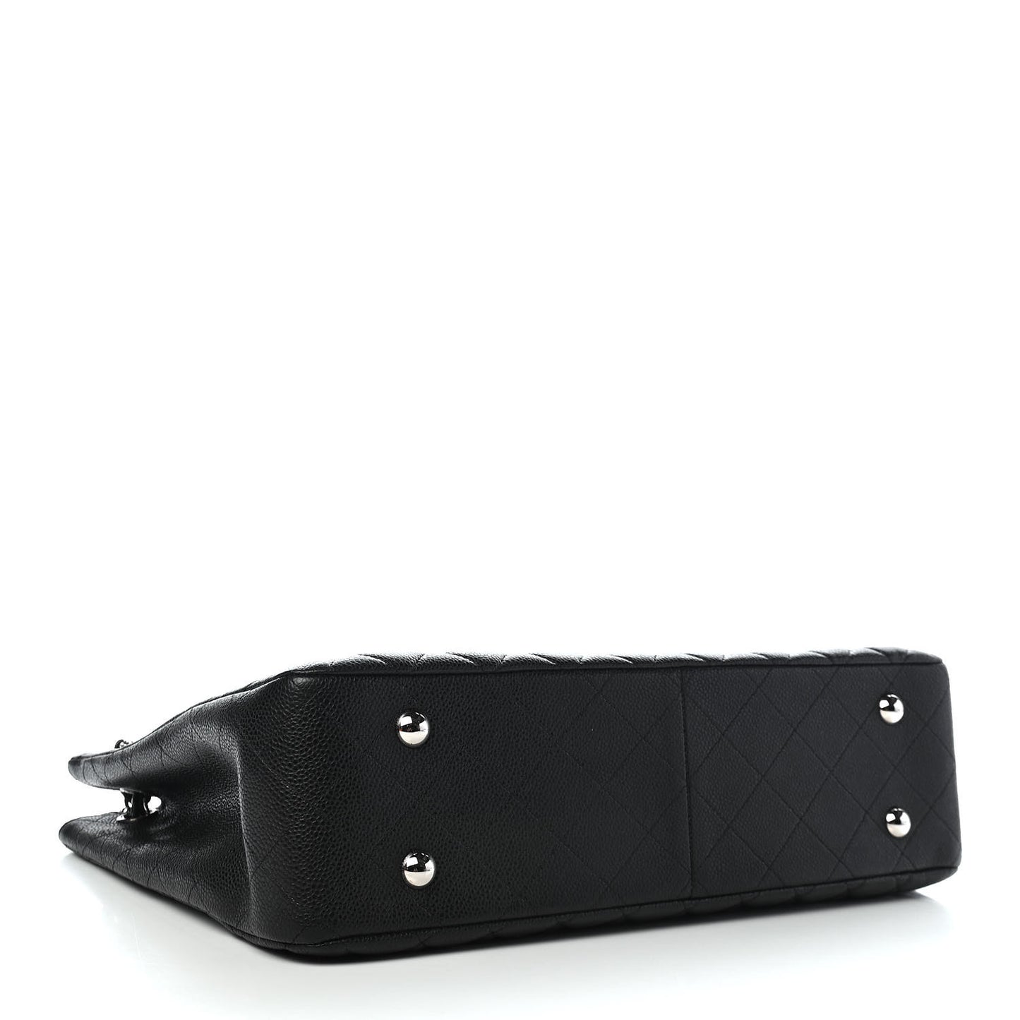 Caviar Quilted Flap Tote Black