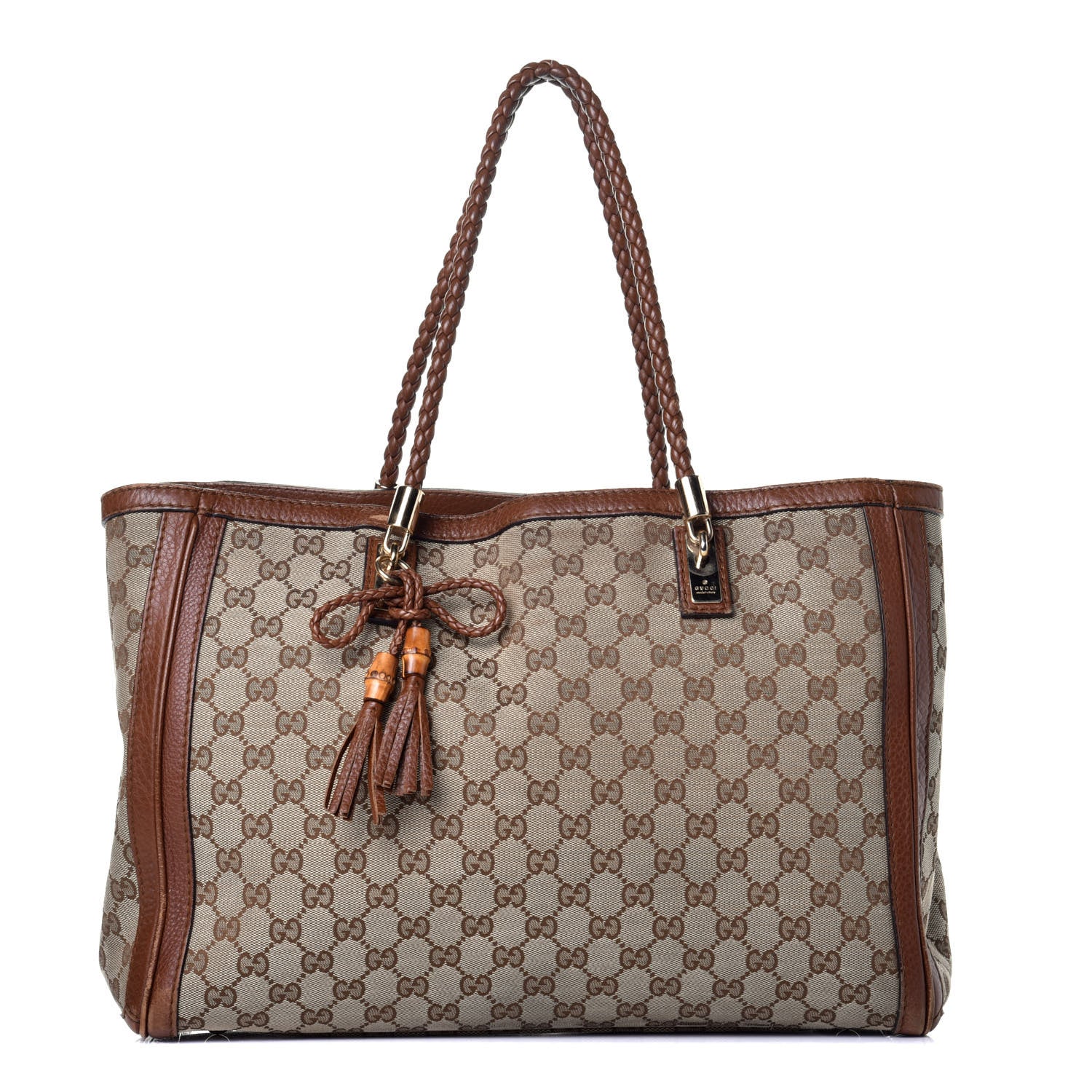Gucci Monogram Cellarius Calfskin Medium Bella Tote Beige Ebony Cuir 1 of 11