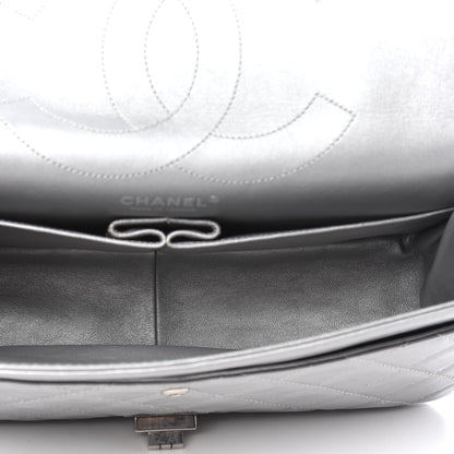 Chanel Metallic Aged Calfskin Quilted 2.55 Reissue 227 Flap Silver 5 of 10