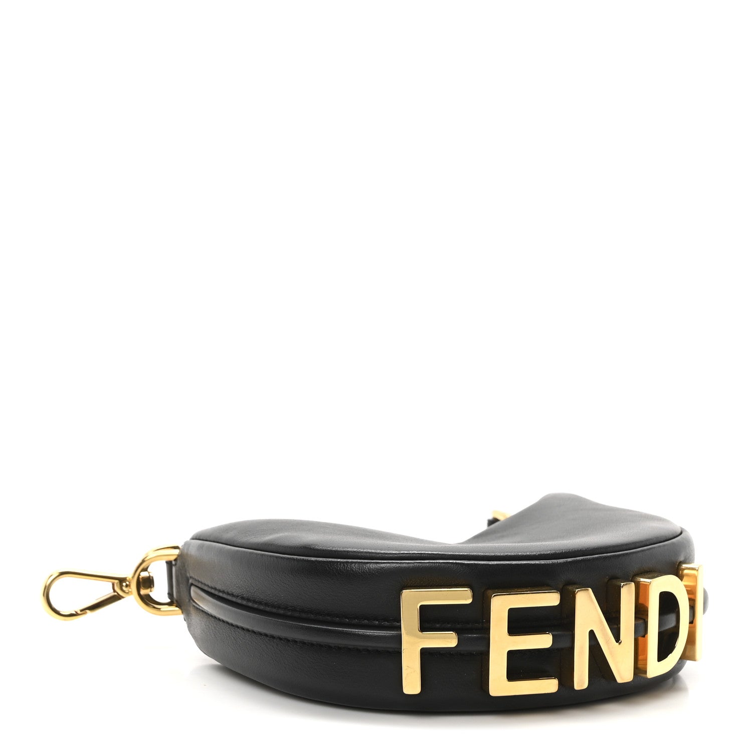 Fendi Vitello Grace Matte Nano Fendigraphy Hobo Charm Black 4 of 11