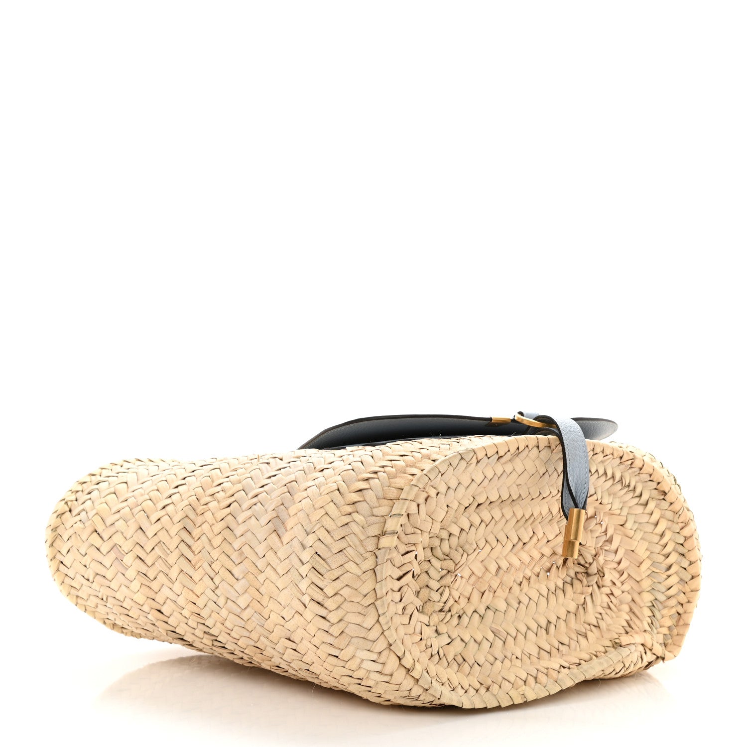 Chloe Raffia Small Grain Calfskin Medium Marcie Basket Shady Blue 4 of 8
