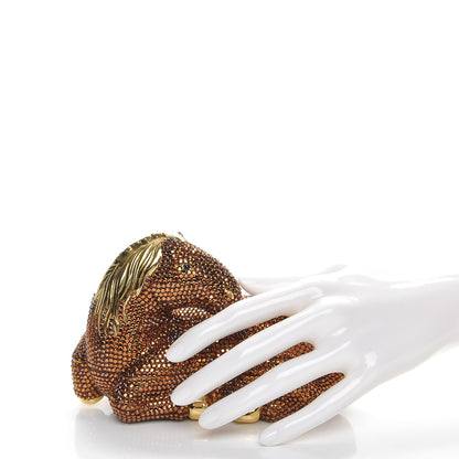 Judith Leiber Crystal Horse Minaudiere Clutch Bronze Gold 2 of 7