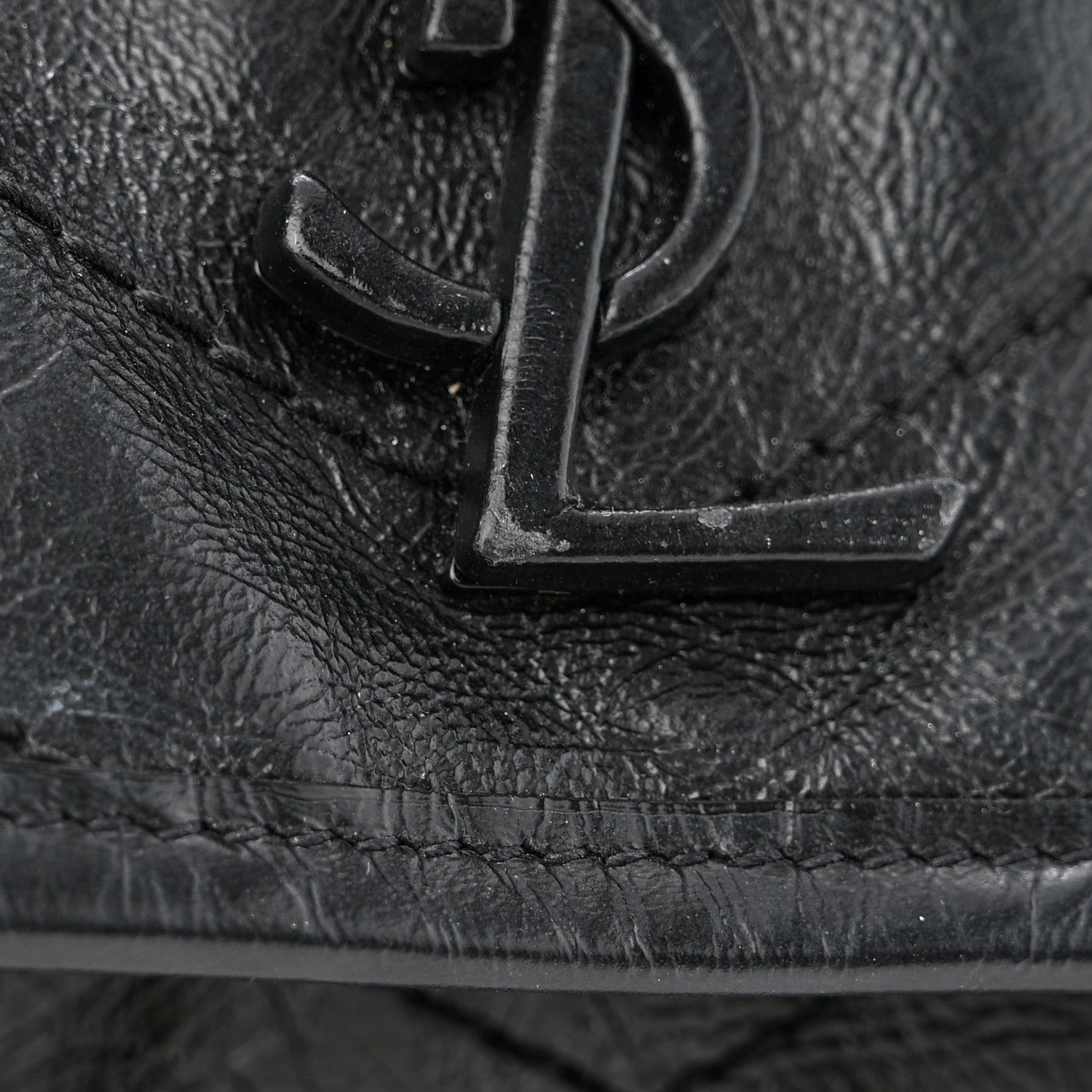 Saint Laurent Crinkled Calfskin Matelasse Monogram Medium Niki Chain Satchel Black 12 of 12