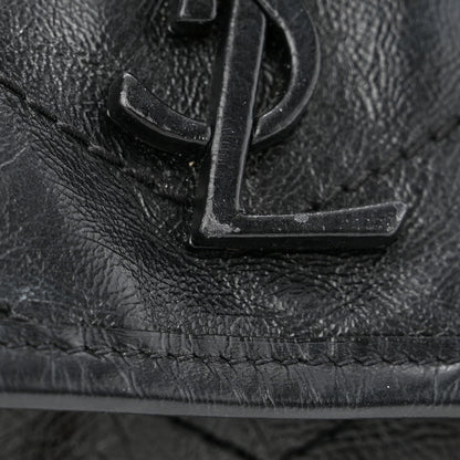 Saint Laurent Crinkled Calfskin Matelasse Monogram Medium Niki Chain Satchel Black 12 of 12