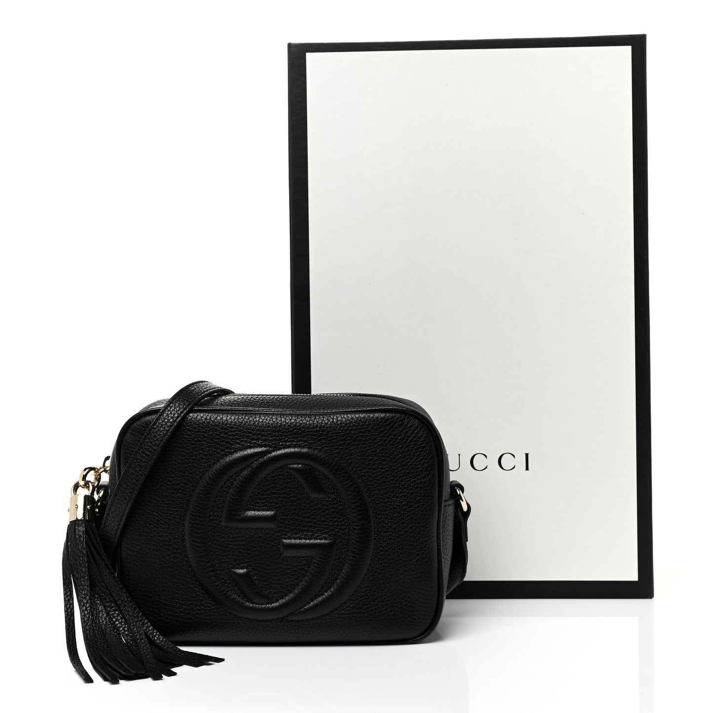 Pebbled Calfskin Small Soho Disco Bag Black