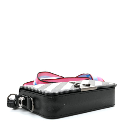 Off-White Saffiano Striped Mini Diag Binder Clip Bag Black White Indus 4 of 10