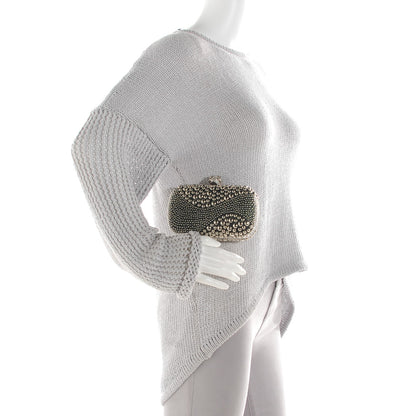 Alexander McQueen Nappa Studded Skull Box Clutch Black 2 of 8