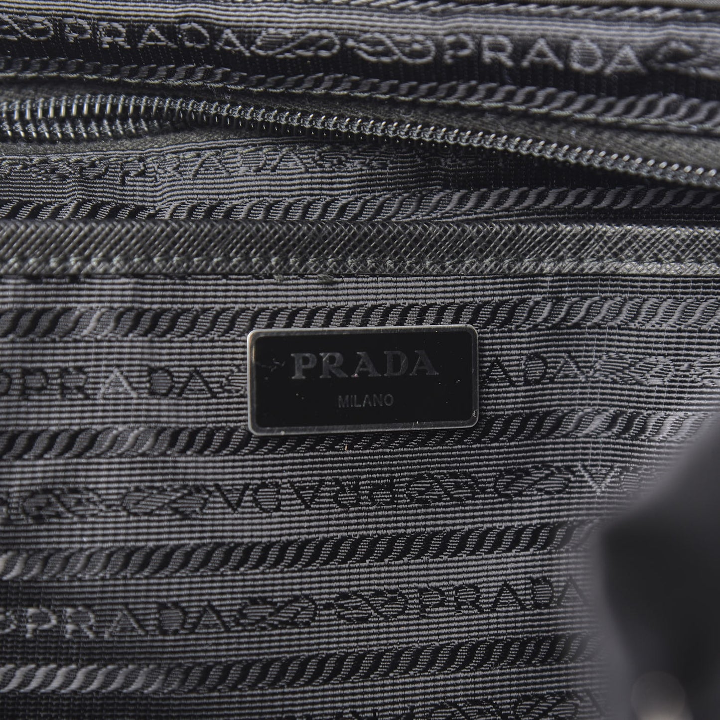 Tessuto Nylon Saffiano Medium Backpack Black