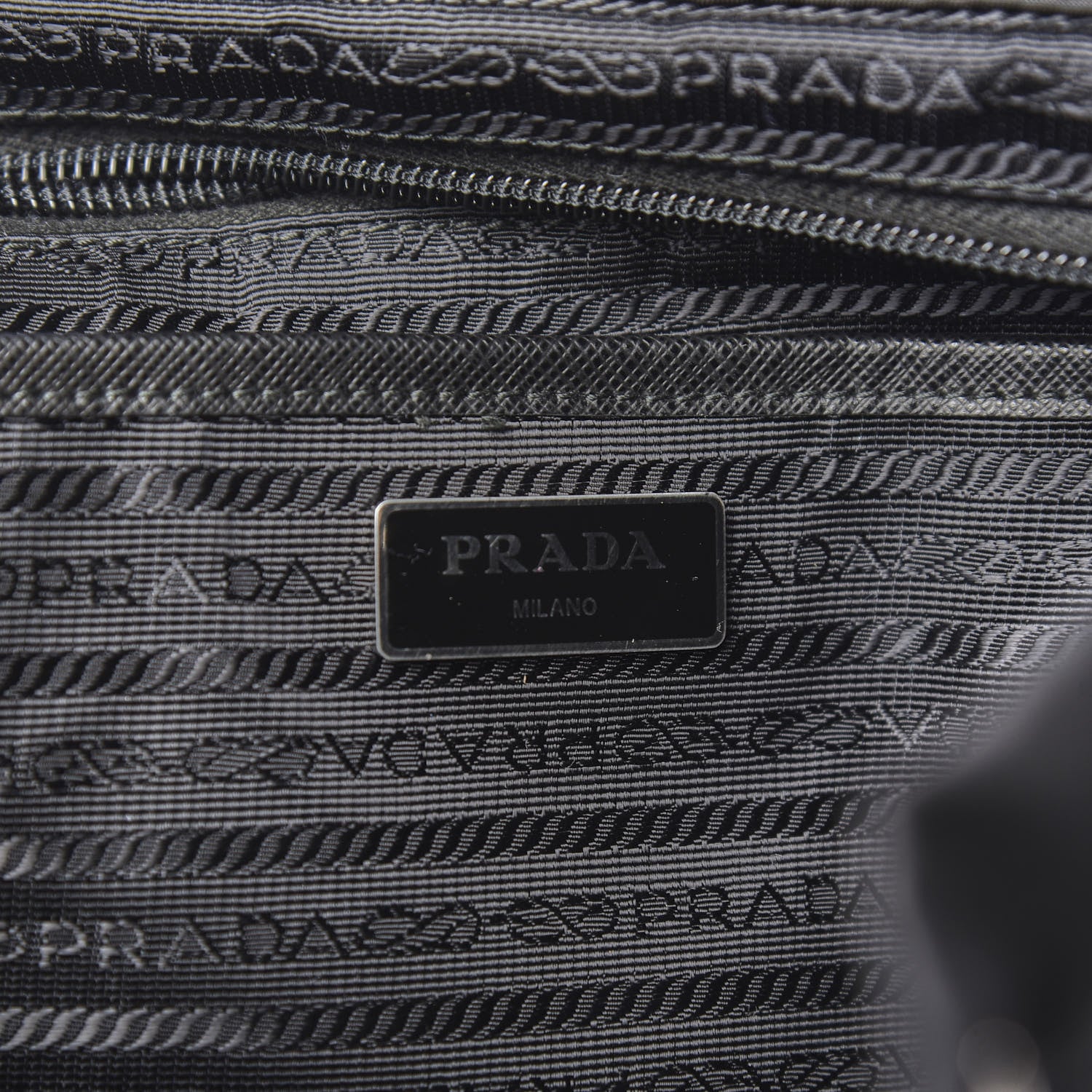 Prada Tessuto Nylon Saffiano Medium Backpack Black 5 of 9