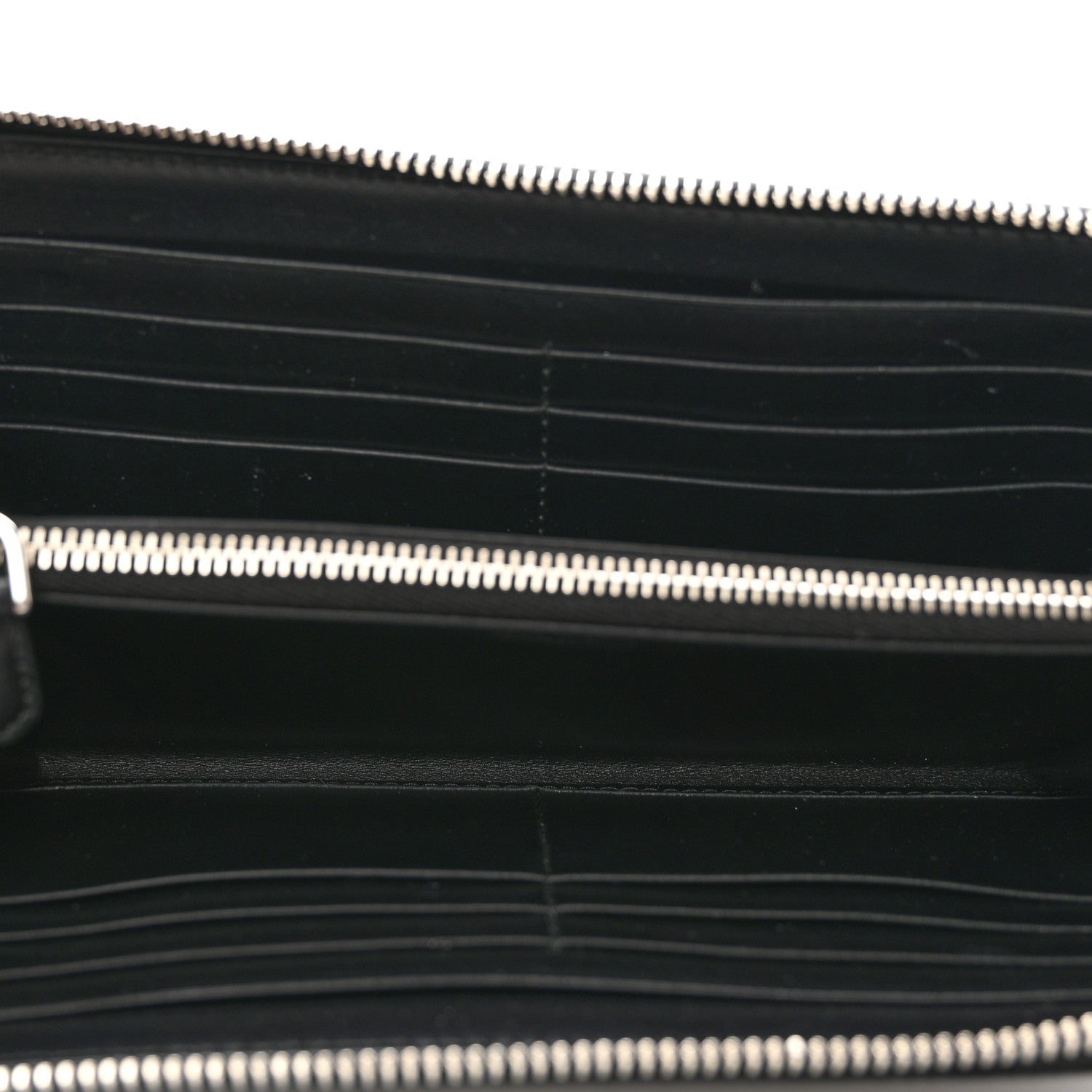 Prada Vitello Daino Triangle Zip Around Wallet Black 5 of 7