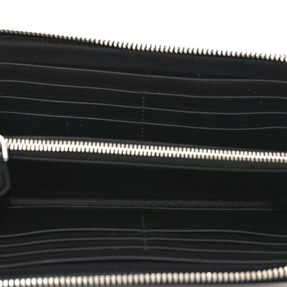 Prada Vitello Daino Triangle Zip Around Wallet Black 5 of 7