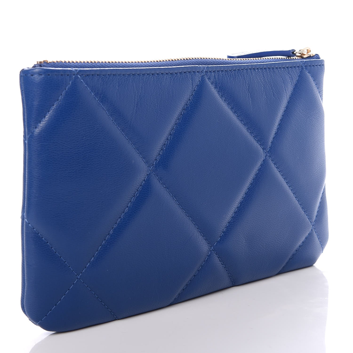Chanel Goatskin Quilted 19 Cosmetic Case Dark Blue 3 of 7
