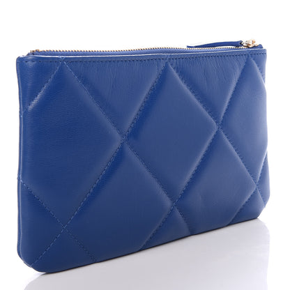 Chanel Goatskin Quilted 19 Cosmetic Case Dark Blue 3 of 7