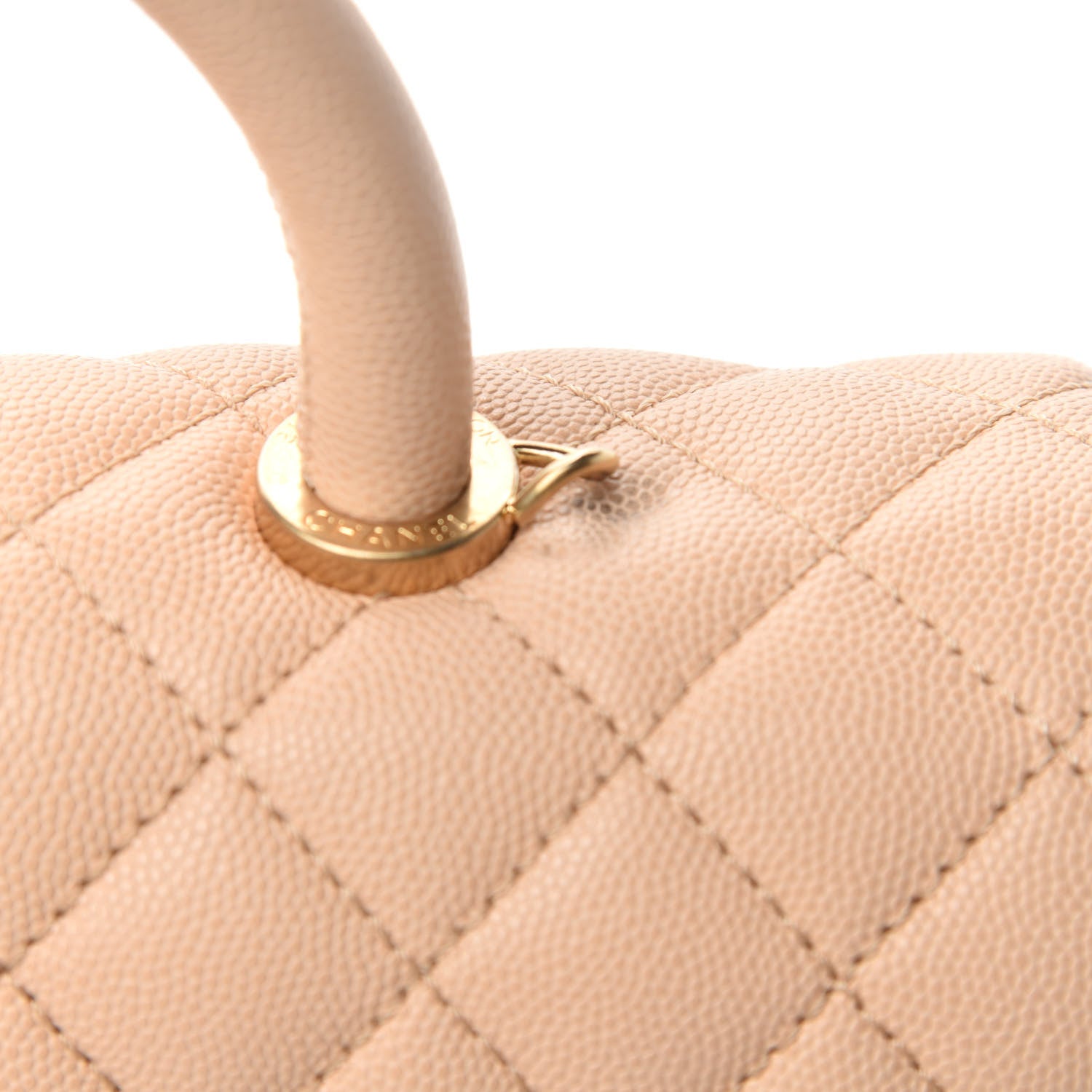 Chanel Caviar Quilted Medium Coco Handle Flap Light Beige 8 of 11