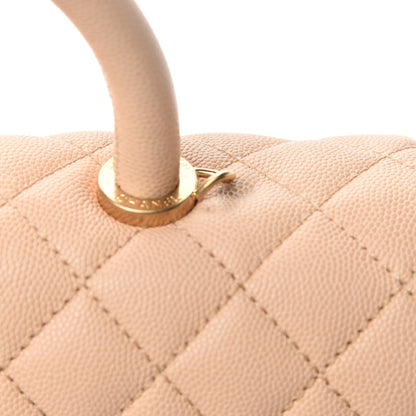 Chanel Caviar Quilted Medium Coco Handle Flap Light Beige 8 of 11