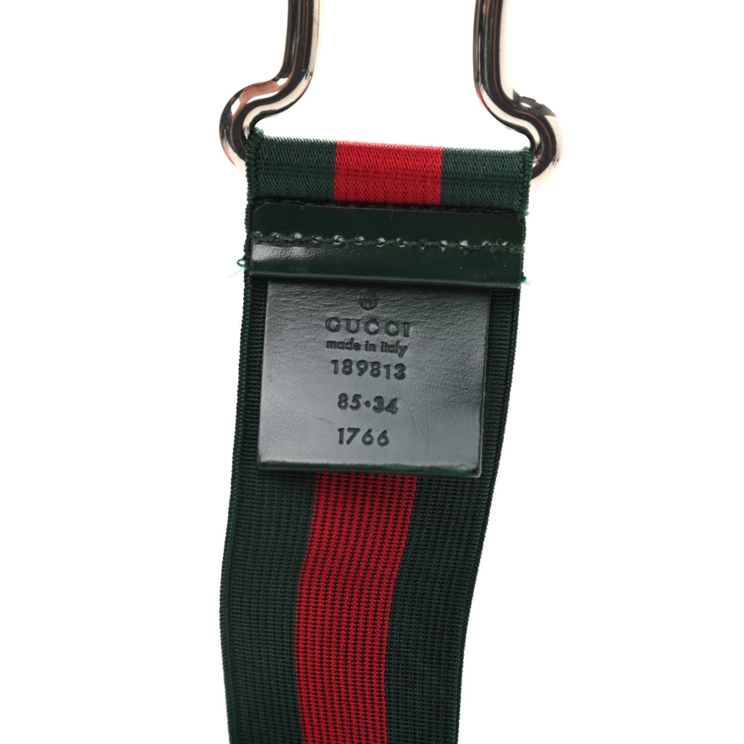 Gucci Elastic Web Belt 85 34 Red Green 3 of 4