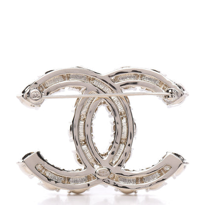 Chanel Crystal Pearl CC Dazzling Domino Brooch Gold 2 of 4