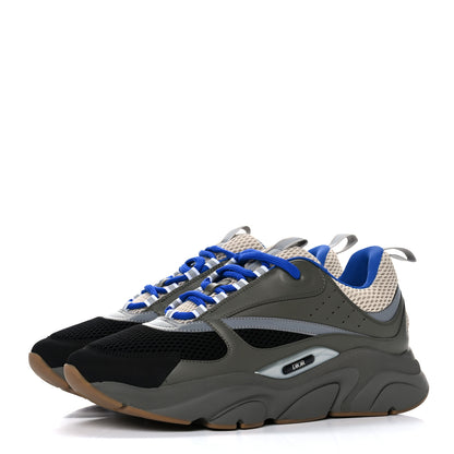 Christian Dior Technical Mesh Calfskin Mens B22 Sneakers 43 Olive Green Black White Grey 3 of 12