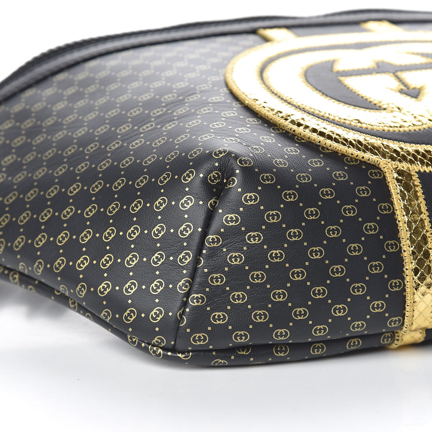 X DAPPER DAN Calfskin Laminated Ayers GG Micro Monogram Mens Belt Bag Black