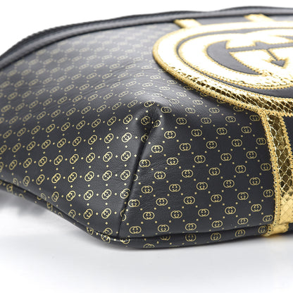 Gucci X DAPPER DAN Calfskin Laminated Ayers GG Micro Monogram Mens Belt Bag Black 10 of 12