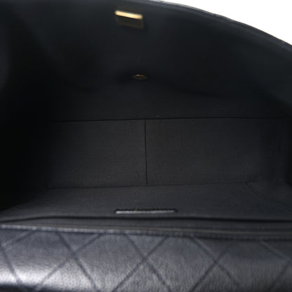 Chanel Grained Calfksin Quilted XXL Travel Flap Bag Black 5 of 10