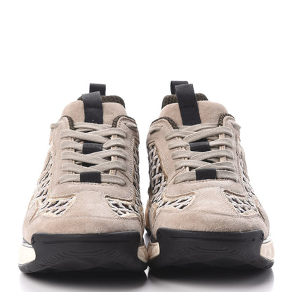 Chanel Suede Calfskin Embroidered CC Sneakers 39 Beige Black 3 of 8