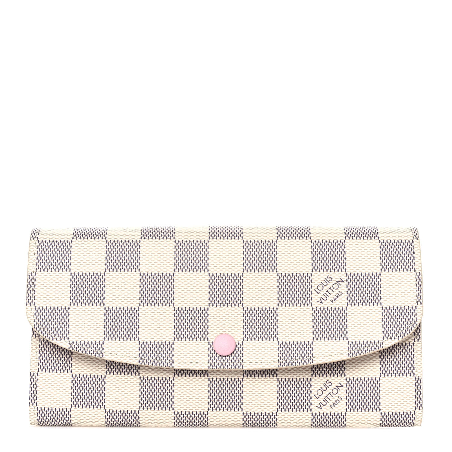 Louis Vuitton Damier Azur Emilie Wallet Rose Ballerine 1 of 9